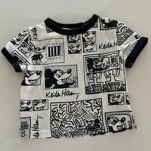 Keith Haring H&M Mickey Mouse Disney Graphic T-Shirt- Black & White